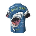 thumbnail image 7 of Picia Great White Shark Men's Linen Shirts Short Sleeve Cuban Beach Shirts Casual Shirts Button Down Shirt for Men Beach Summer Wedding Shirt-Large, 7 of 7