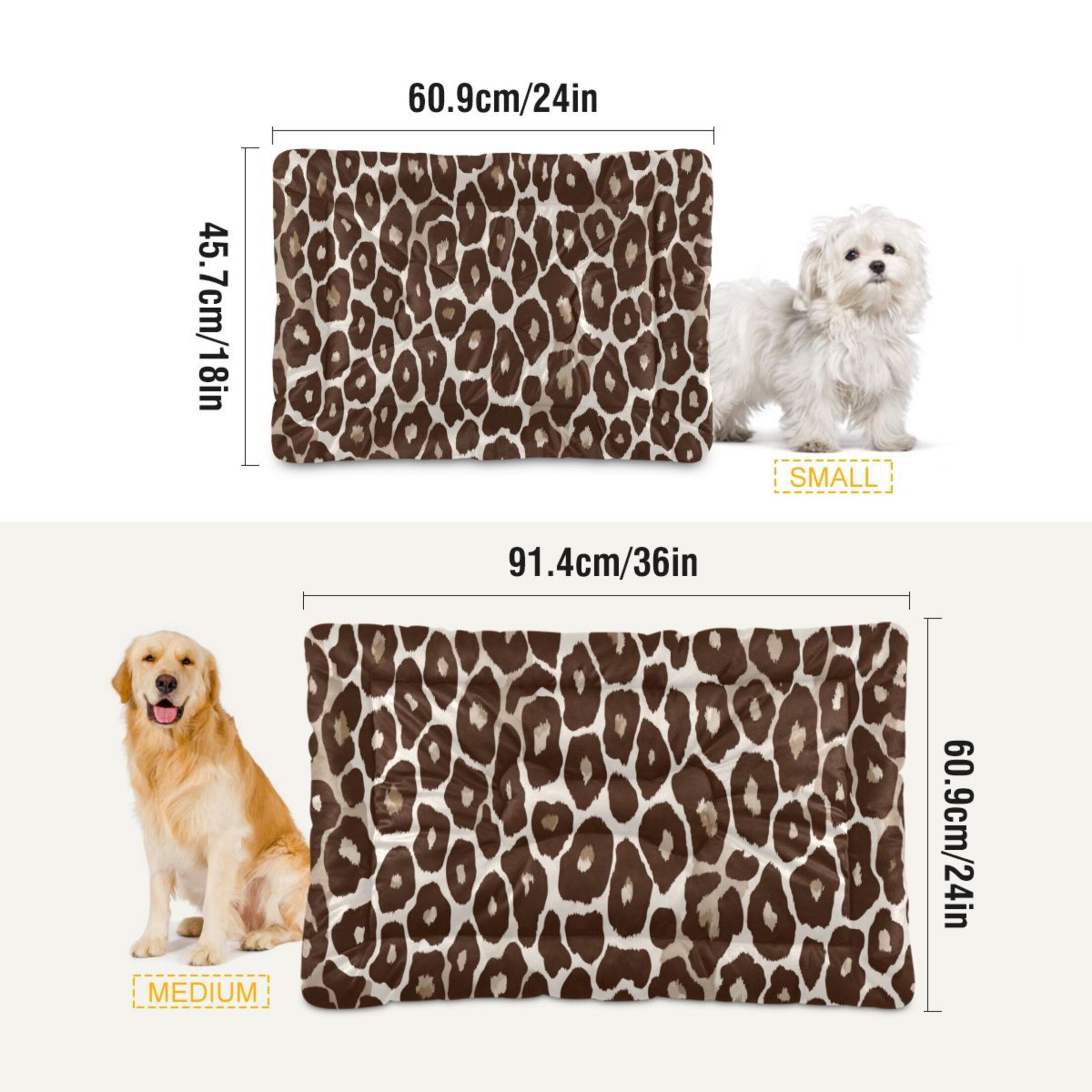 Cozy Mat Pet Bed Indoor Outdoor Warm Soft For Cat Dog Puppy(S/M) Leopard Print