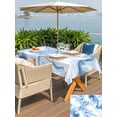 thumbnail image 6 of 60x120 Inch Outdoor Tablecloth with Umbrella Hole Zipper Rectangle Marble Blue Rectangular Tablecloths Outside Waterproof Abstract Modern Minimalist Solid Ombre Patio Table Cover for Picnic Party, 6 of 8