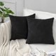 thumbnail image 2 of Juego de fundas de almohada decorativas negras de 20 x 20 pulgadas, para sofá, sala de estar, dormitorio, fundas de almohada de pana suaves y acogedoras, paquete de 2, decoración de rayas, 2 of 5