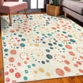 thumbnail image 3 of Modern Art Decorative Rug, Grunge Polka Dots Spots Backdrop Motif Retro Nostalgic Aesthetic Image Print, Quality Carpet for Bedroom Dorm and Living Room, 6 Sizes, Dark Coral, by Ambesonne, 3 of 4