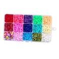 thumbnail image 1 of KLKCMS Perles Rondes en Argile Couleur Mixte Perles Disque en Vrac Bricolage Bijoux Boucle d'Oreille 15 Cases, 1 of 9