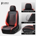 thumbnail image 7 of FLORICH Leather Car Seat Cover Front Seat, Waterproof Seat Covers for Cars, Automotive Seat Covers Universal Fit for Most Cars SUV Truck, Red & Black, 7 of 7