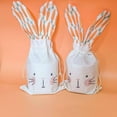 thumbnail image 6 of Return Pallets! Bunny Gift Bag Bunny Birthday Decoration for Easter Kids Party Baby Shower Linen Sweet Candy Beige Drawstring Bags Garden Tea Party Favors Decorations Supplies, 6 of 7