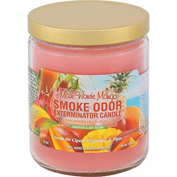 Smoke Odor Exterminator 13 oz Jar Candles Maui Wowie Mango, (2)