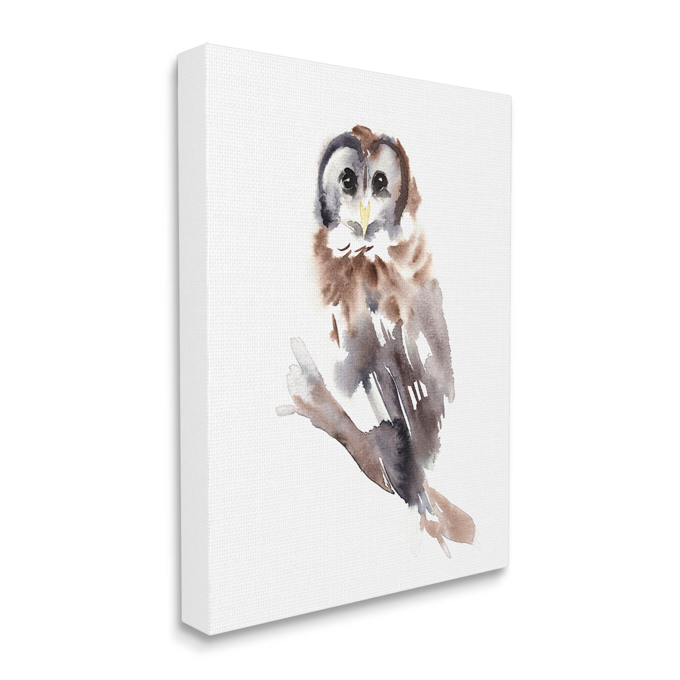 Stupell Industries Perched Owl Gazing Watercolor Style Painting Gallery Wrapped Canvas Print Wall Art, Design by Annie Warren