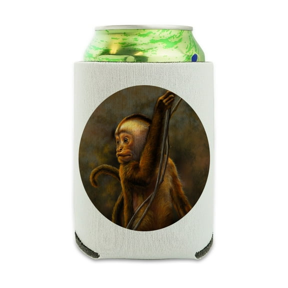 Capuchin Monkey Organ Grinder Can Cooler - Drink Sleeve Hugger Collapsible Insulator - Beverage Insulated Holder
