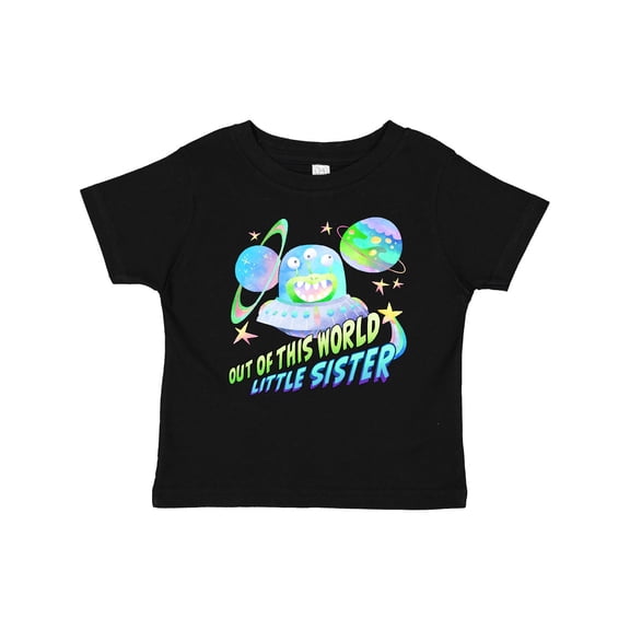 Inktastic Out of This World Little Sister Cute Alien in Outer Space Girls Baby T-Shirt