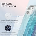thumbnail image 2 of iPhone 11 Case with Screen Protector, Gradient Color Feather Pattern Full Body Shockproof Protective Anti-Scratch Drop Proof Slim Fit Phone Case for Apple iPhone 11, Blue, 2 of 7