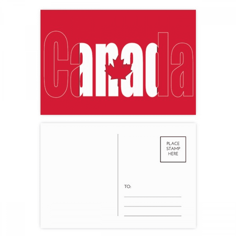 Canada Country Flag Name Postcard Set Birthday Mailing Thanks Greeting Card
