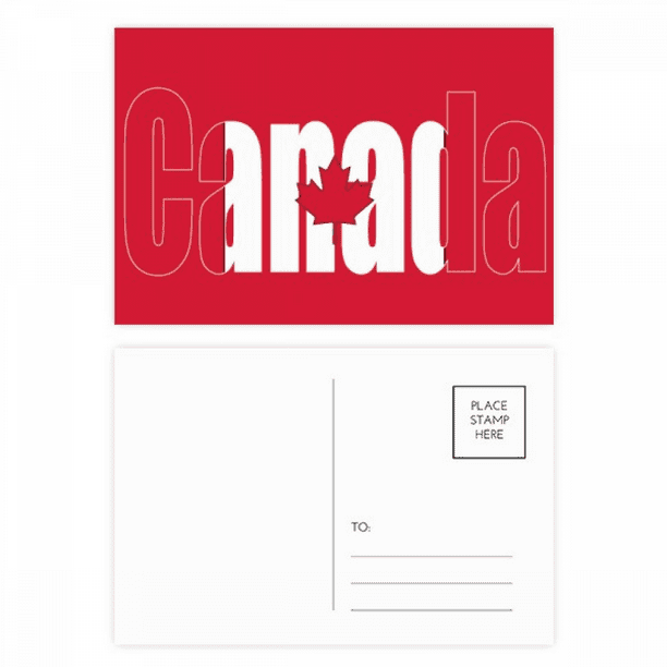 Canada Country Flag Name Postcard Set Birthday Mailing Thanks Greeting