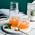 thumbnail image 3 of 1 Set of Bedside Water Carafe With Tray Transparent Water Pitcher Glass Drinking Carafe, 3 of 5