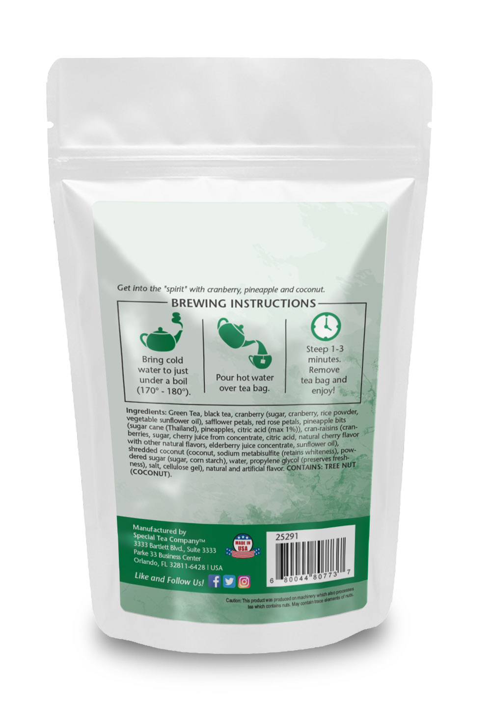 Special Tea The Spirit of Christmas Green Tea, 20 Tea Bags