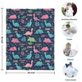 thumbnail image 4 of DarkBlue Cartoon Dinosaurs Explorer Pattern Blanket,Comfortable Soft Flannel Throw Blanket,All Season,Warm Lightweight Blankets for Sofa Bed Couch Living Room Chair,30"x40", 4 of 4