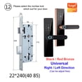 thumbnail image 2 of Tuya Smart Door Lock Fingerprint Password IC Card Keyless Remotely Unlock Use AA Battery Support 8 Language Voice ,More Secure, 2 of 6