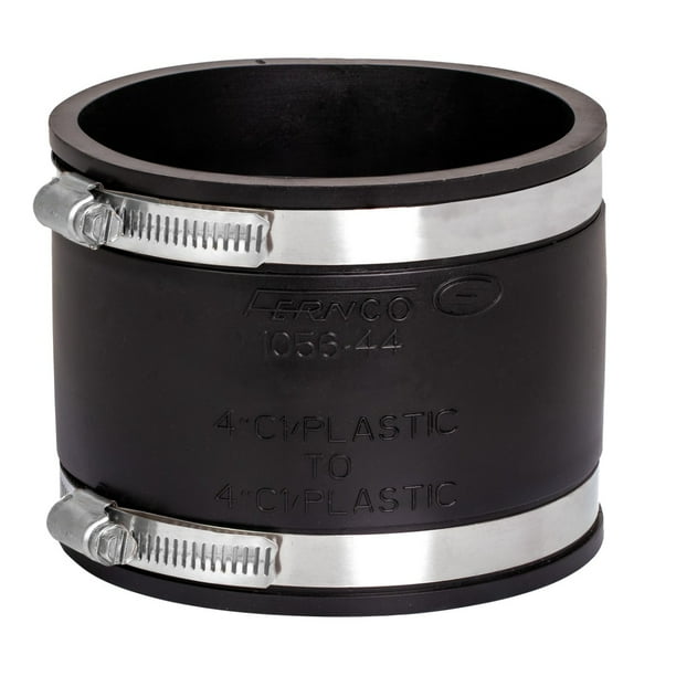 Fernco 105644 4in. Flexible PVC Pipe Coupling for Cast Iron and