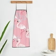 thumbnail image 5 of Naloa 1Pack Adjustable Bib Apron Waterdrop Resistant Cooking Kitchen Aprons for Women Men Chef, Flamingo Print, 5 of 5