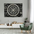 thumbnail image 2 of ONETECH  Nordic Vikings Tapestry, Soft Flannel, Vegvsir Symbol Amulet Celtic Rune Scandinavian Aesthetic Mythology Tapestry Wall Hanging for Bedroom Living Room Decor, 2 of 7