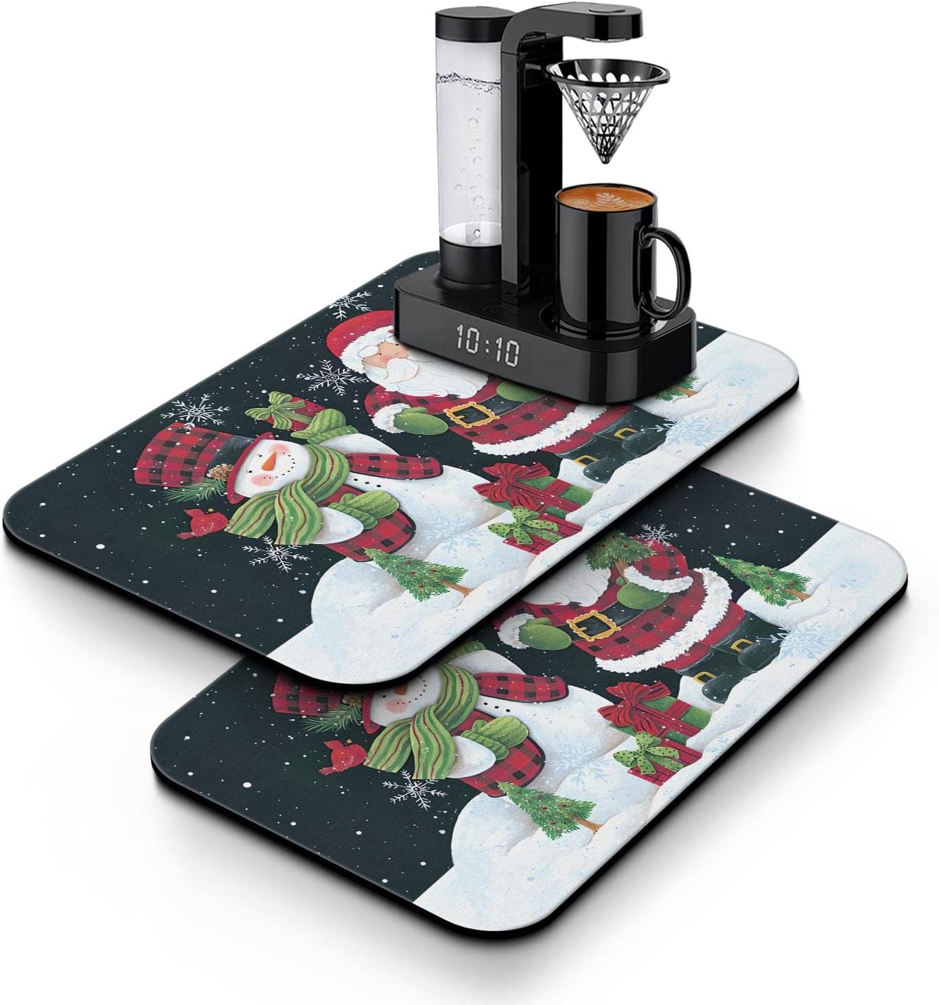 Christmas Dish Drying Mat 2 Pack 19.5x12Inch Christmas Gifts Christmas