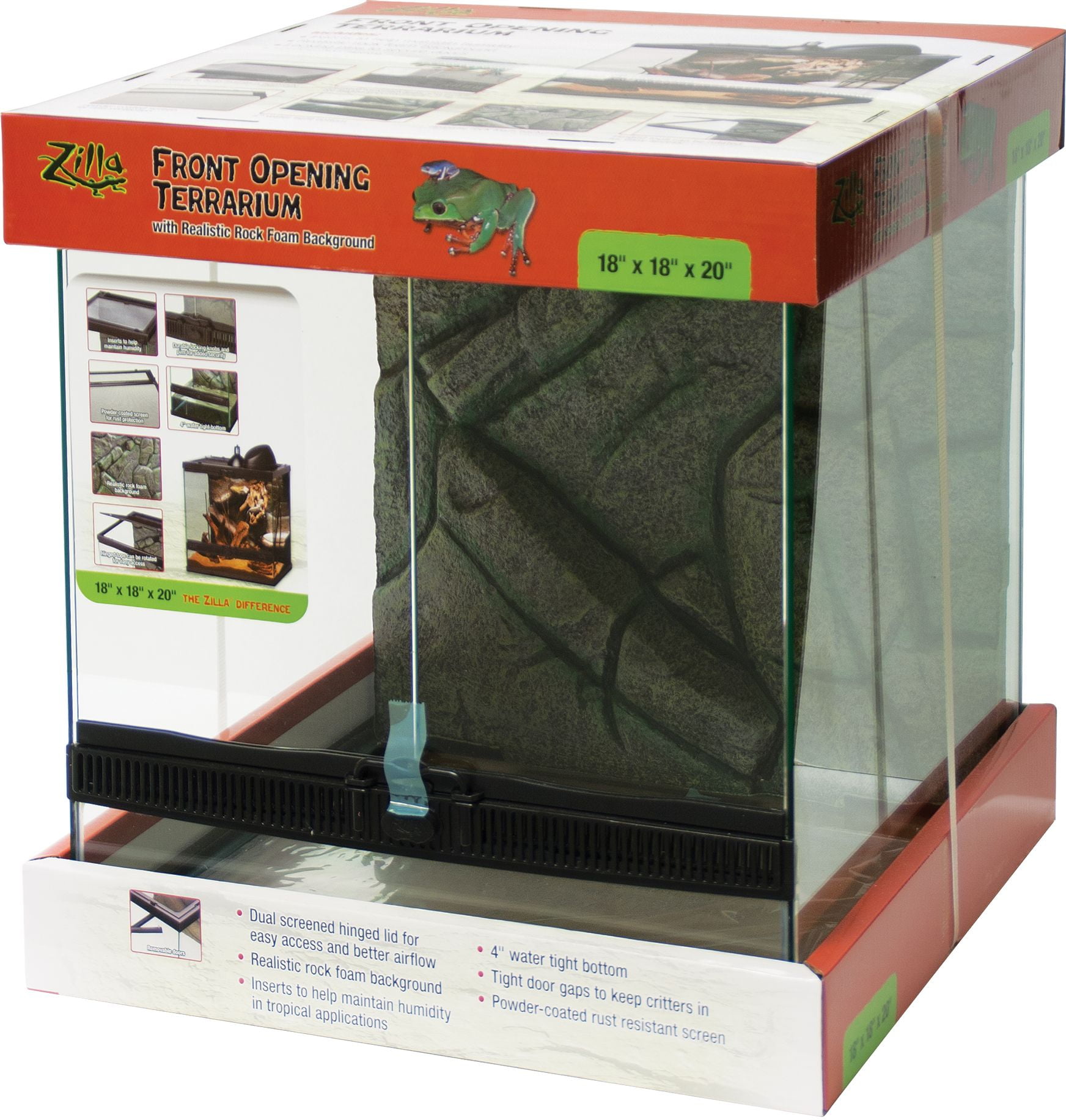 Zilla Front Opening Terrarium 18" x 18" x 20", 1 Count