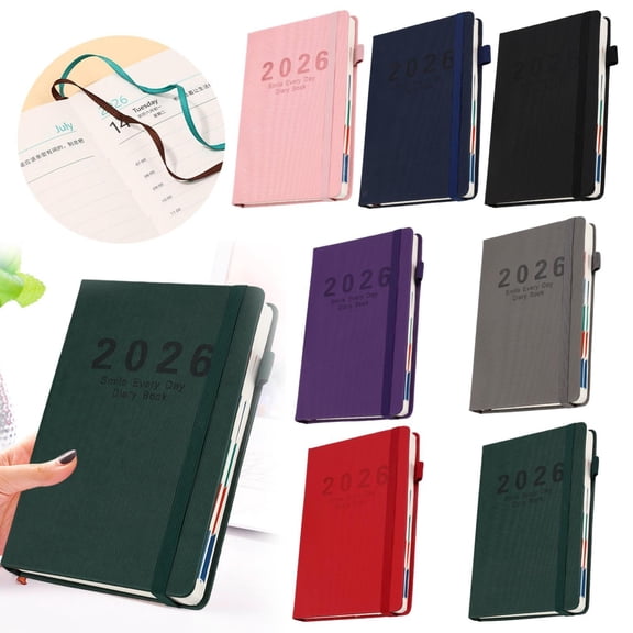 CoreLiving 2026 Weekly and Monthly Daily Calendar Hardcover Notebook, One Full Page Per Day 2026 Planner with Thick Paper, Jan 2026 - Dec 2026, 8.3" x 5.7" (A5)