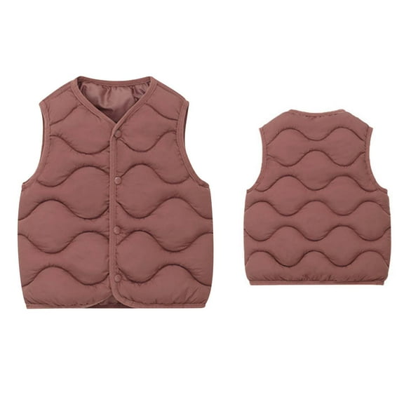 Toddler Puffer Down Vest Toddler Boys Girls Winter Vest Lightweight Water-Resistant Button Down Cute Jackets Sleeveless Toddler Winter Jacket 18-24 Months