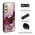 thumbnail image 2 of WIRESTER Shockproof Soft Rubber Cover Case for Samsung Galaxy S24 FE 6.7", Marble Gold And Purple, 2 of 5