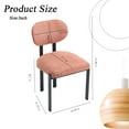 thumbnail image 5 of Hassch Set of 2 Modern Armless Dining Chairs, Linen Fabric Upholstered Curved Back & Padded Seat, Ergonomic Design, Black Metal Frame for Kitchen or Living Room (Orange), 5 of 7
