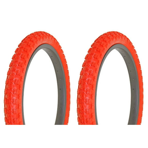 Tire set. 2 Tires. Two Tires Duro 18" x 2.125" Red/Red Side Wall HF-143G.
