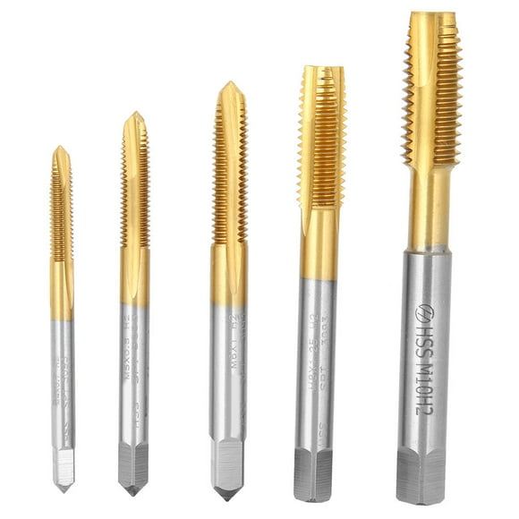 Yazoeia 5Pcs Machine Tap Tip Containing Cobalt High Speed Steel Thread Screw Hand Tools M4‑M10 GY228-36282