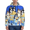 thumbnail image 2 of Lsque Bluey Pattern Casual Men's Hoodie,Hooded Sweatshirt with Kangaroo Pocket,Pullover Hoodie-X-Large, 2 of 8