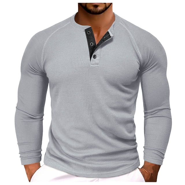 LUOGENLI T-shirts pour Homme pour Hommes T-Shirt à Manches Longues à Col Rond T-Shirt Décontracté de Vacances Chandails Hauts T-shirts Vintage pour Homme T-Shirt Graphique Fête de la Saint-Patrick Gris Pâle TTG