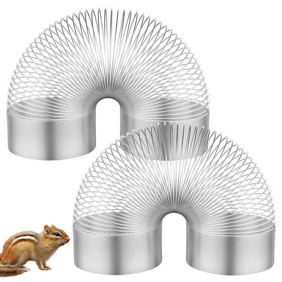 Lieonvis 2Pcs Squirrel Proof Spring Squirrel Baffle Metal Spring Device Automatic Squirrel-Proof Circle Stretchable Elastic Durable Squirrel Barrier Spring Type Coil for Squirrel