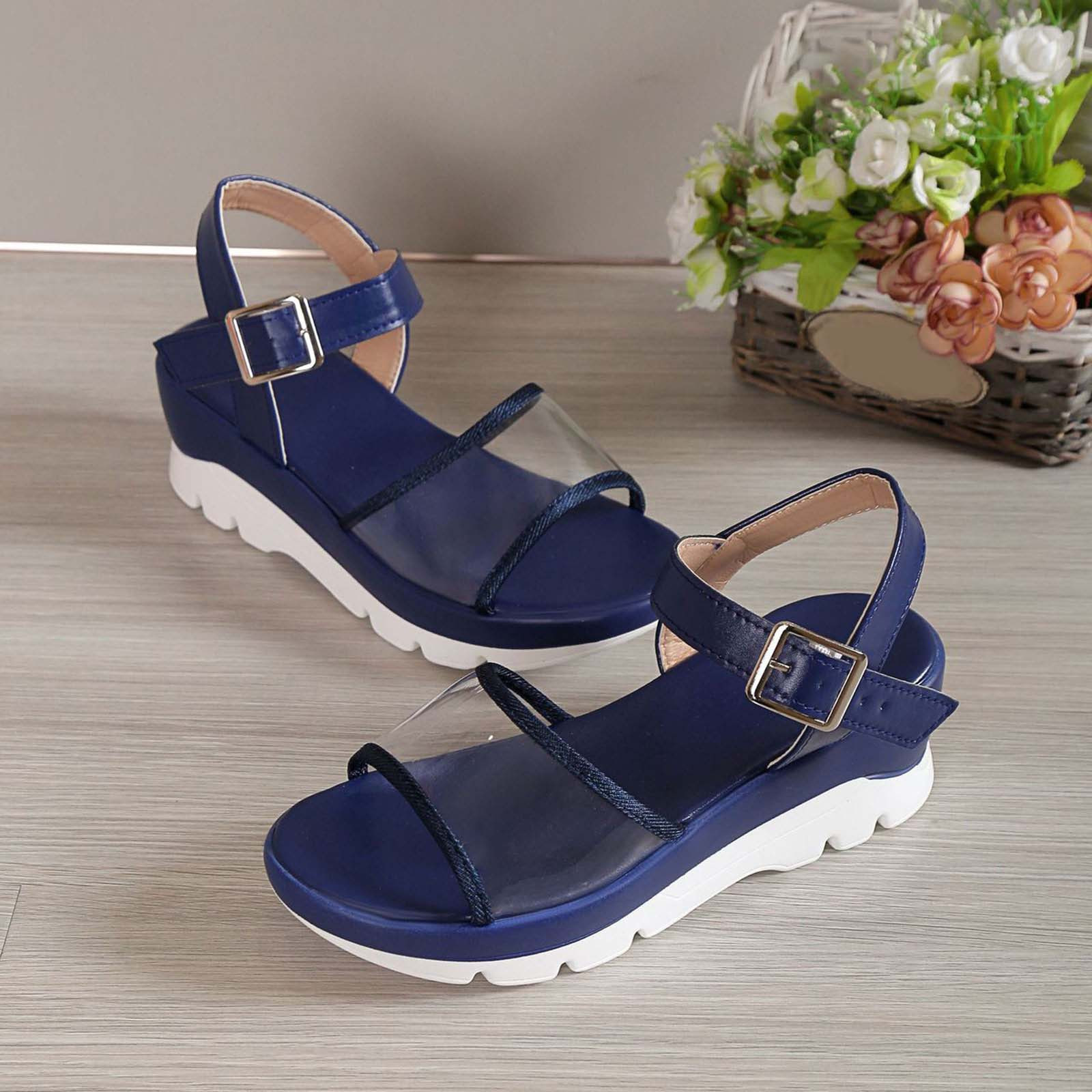 AnuYalue Platform Sandals for Women, Comfortable Open Toe Wedge Sandals ...