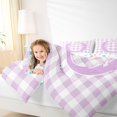 thumbnail image 4 of Catabedysis Purple Bows Letter Print 7 Pieces Full Size Bedding Sets,Geometric Plaid Monogrammed O Full Size Bed in a Bag,Colorful Stars Reversible For Girls, 4 of 7
