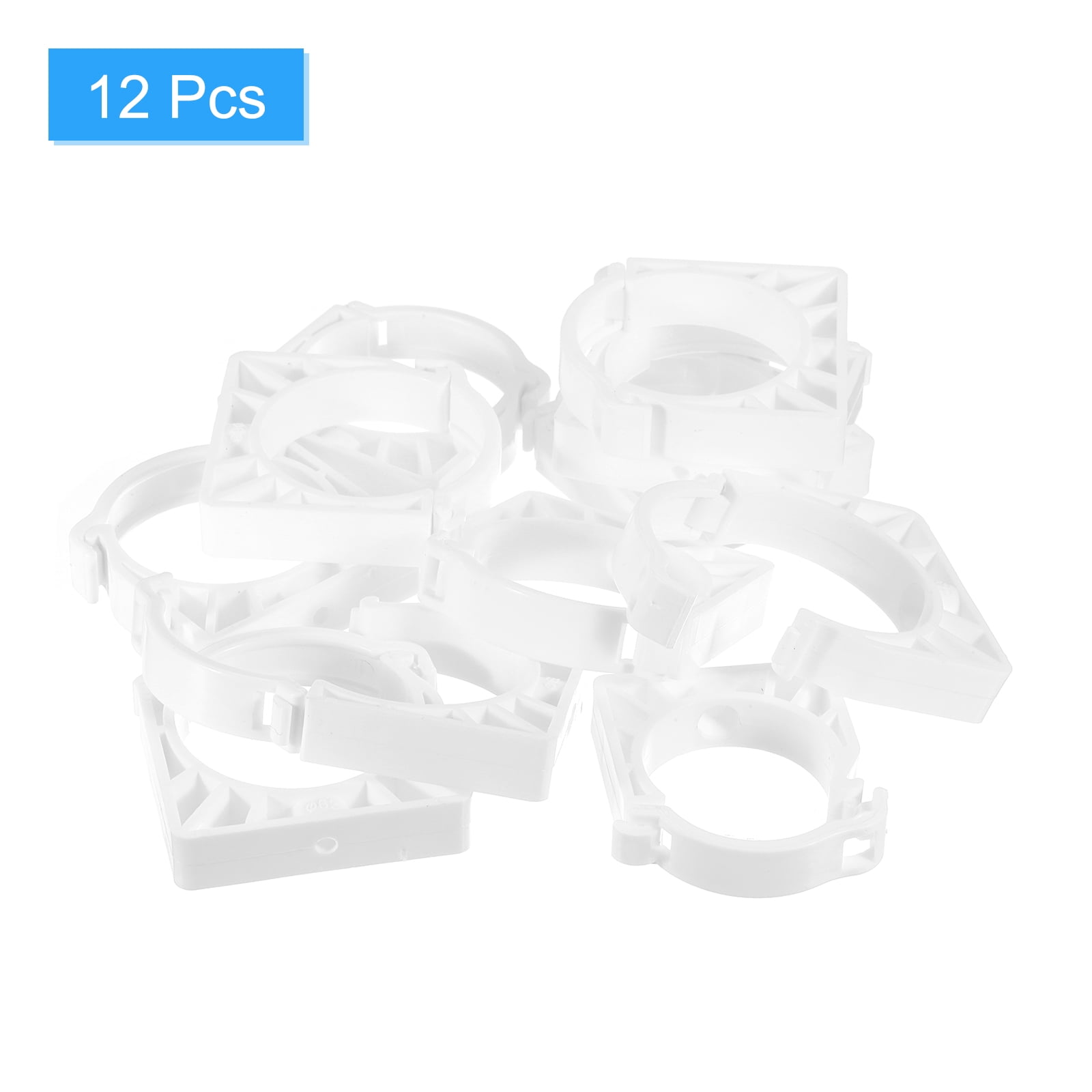 Uxcell 12Pack PPR Water Pipe Clamps, U Shaped Pipe Clamp Clips with Fixing Clip Fit for 63mm/2.48" OD Water Pipes, White