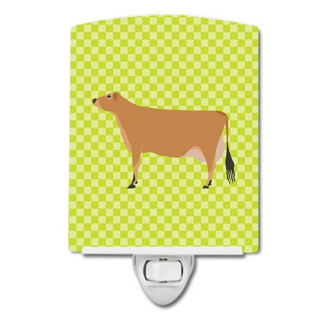 

Caroline s Treasures BB7655CNL Jersey Cow Green Ceramic Night Light 6x4x3 multicolor