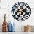 thumbnail image 3 of Yayeee Wall Clock Battery Operated 9.5" Silent Quartz Non-Ticking for Living Room Decor, Blue and White Cat, 3 of 8