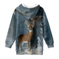 thumbnail image 5 of Xoenoiee Deer Forest Snowfield Print Long Hoodies for Girls Pullover Hoodie Dress Teenagers Lightweight Soft Sweatshirt Tops Graphic Activewear Pullover with Pocket, 9-10 Years, 5 of 7