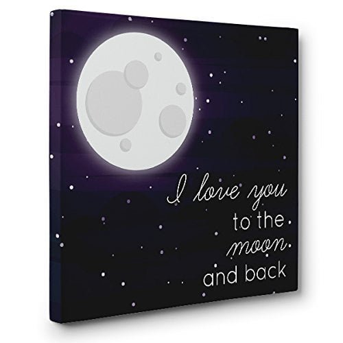 I LOVE YOU TO THE MOON AND BACK Stretched Canvas Painting Wall Art Decoration 