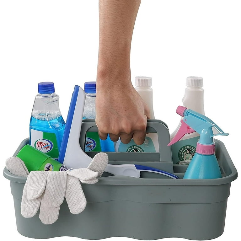 ZQRPCA 4 Pack Easy to Carry Cleaning Caddy, Gray Caddy for Cleaning Products