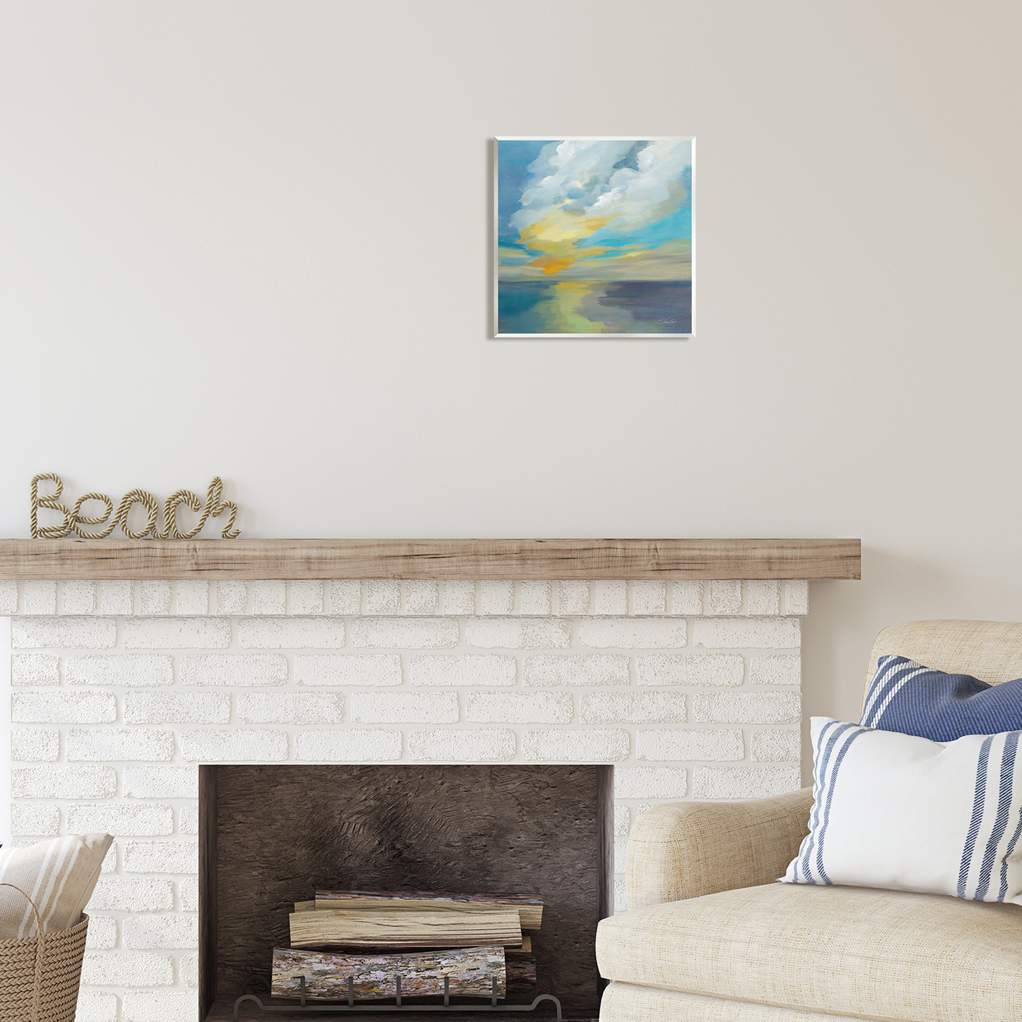 Stupell Industries Pacific Light Sea Painting Nature Painting Unframed Art Print Wall Art, 12 x 12