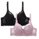 thumbnail image 1 of Puntoco Sujetadores para mujer sin aros, 2 piezas, ropa interior con hebillas delanteras y estampado de leopardo para mujer, sujetador sin cierre de acero, 1 of 2