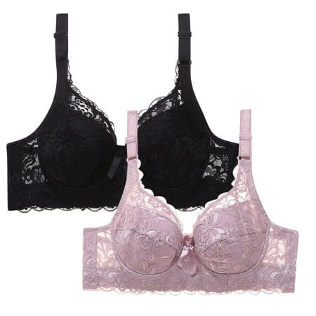 Lisbinx Bras for Women Full Coverage 2PC Women Leopard-Print Front Buckles Underwear No Steel Close Bra Deals of the Day Clearance Prime