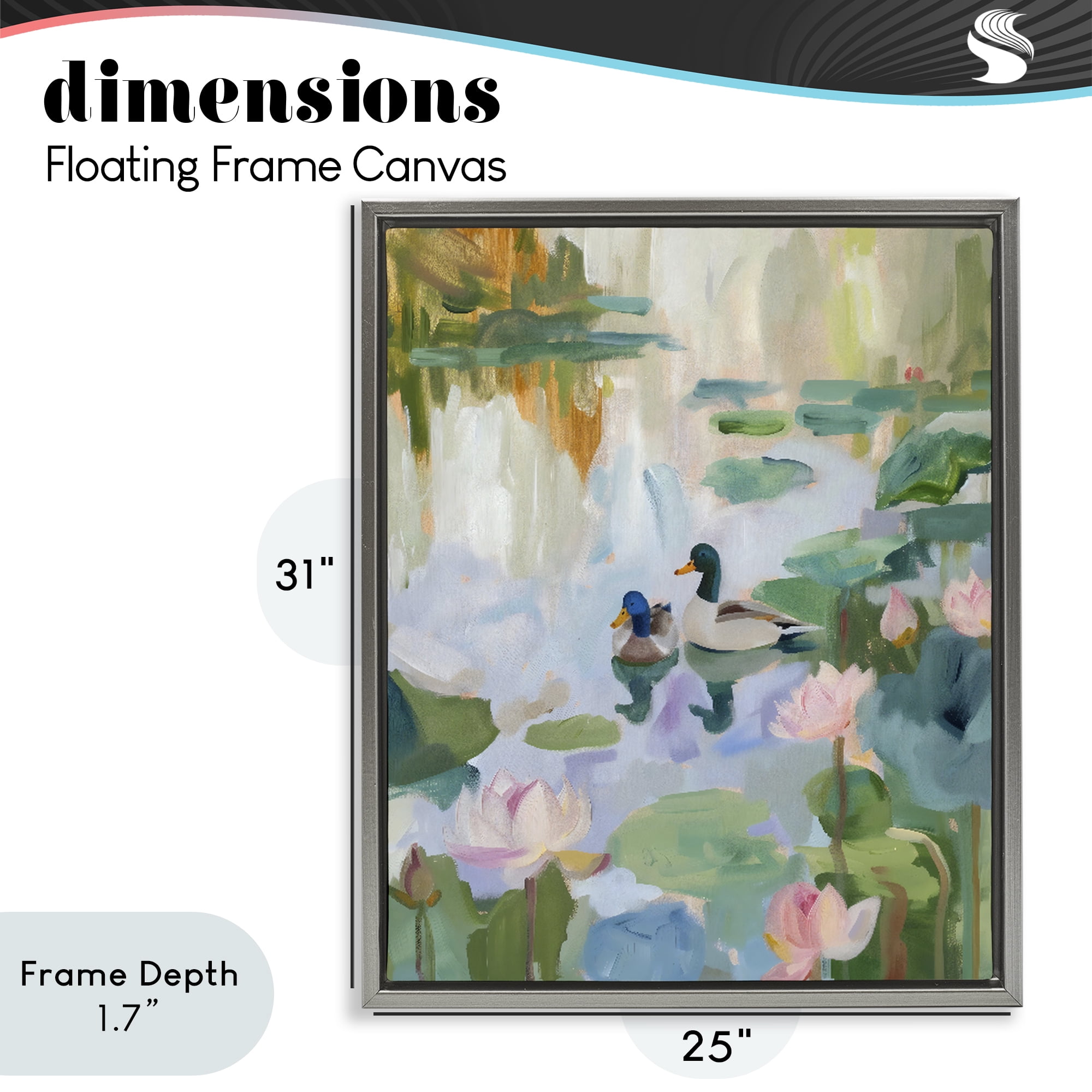 Stupell Industries Duck Pond During Tranquil Morning Gray Framed Floater Canvas Wall Art, design by The Prints Vibe