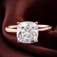 thumbnail image 2 of solitaire jewels 3CT Cushion Moissanite Solitaire Engagement Ring For Women, 18K Rose Gold, 2 of 5