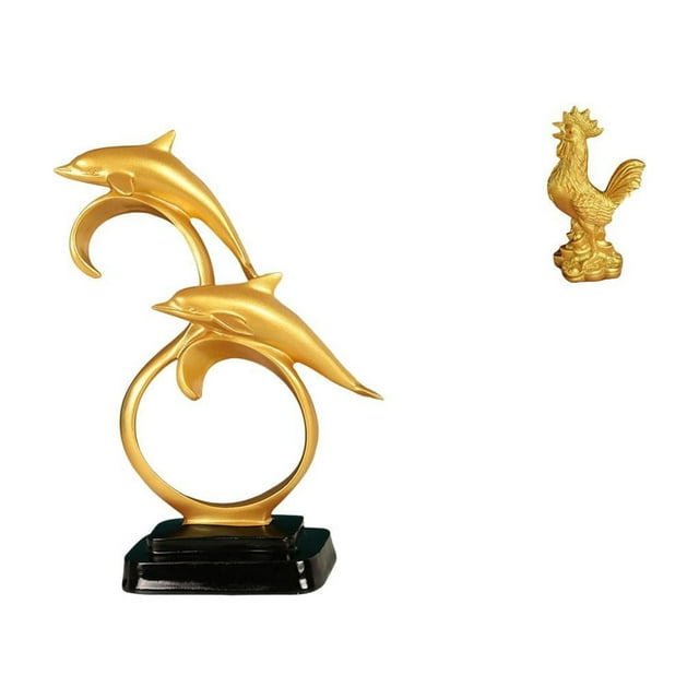 Figuras Modernas Y Realistas De Delfín Y Gallo, Adornos Coleccionables Para El Hogar, La Oficina, El Escritorio, La Entrada, El Armario, La Chimenea, La Mesa, La Estantería, La Inauguración