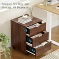 thumbnail image 3 of Farini 3-Drawer File Cabinet for Home Office, Mobile Wooden File Cabinet, for Under Desk Storage, Brown, Fully-Assembled, 3 of 6