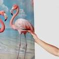 thumbnail image 3 of Orinice Beach Shower Curtain, Pink Flamingo Tropical Coastal Theme Shower Curtain, Blue Teal Sea Turtle Starfish Shell Ocean Sandy Beach Nautical Shower Curtain for Bathroom with Hooks, 36x72, 3 of 7