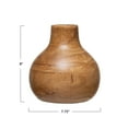 thumbnail image 2 of Creative Co-Op Round Decorative Paulownia Wood Pedestal Vase, Brown, 2 of 8